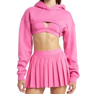 Alo Yoga Cropped Shrug It Off Hoodie Paradise Pink S